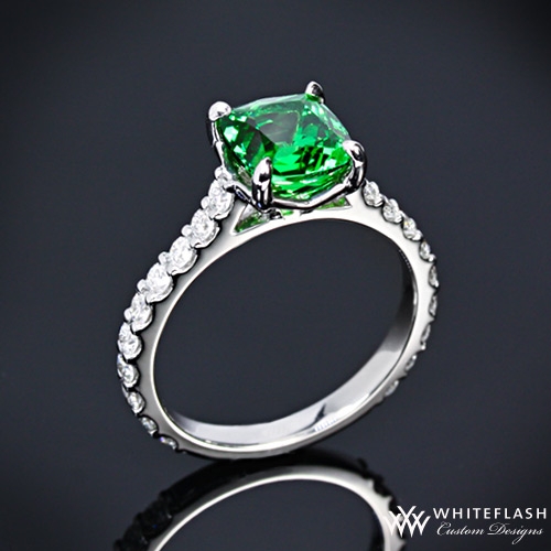 Tsavorite Diamond Engagement Ring | 19001