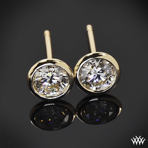 Handmade Full Bezel Diamond Earrings Ready Set To Go 418 1 00ctw Handmade Full Bezel Diamond Earrings