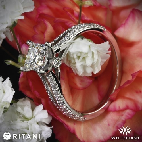 Ritani Classic Split Shank Diamond Engagement Ring for Princess Cut ...