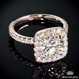 Custom French Set Pave Diamond Engagement Ring