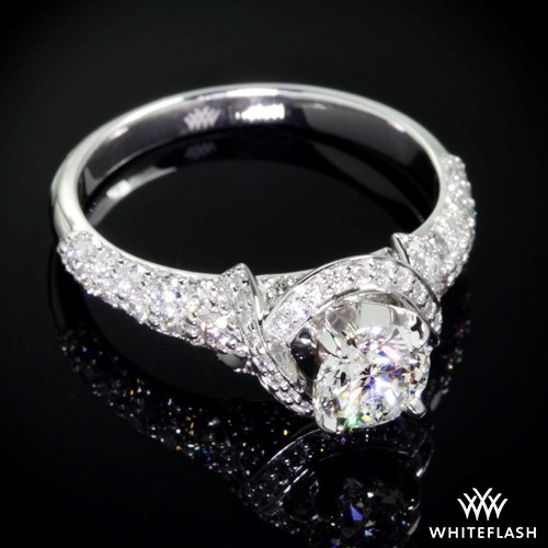 Ribbon Halo Diamond Engagement Ring
