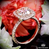 Custom French Set Pave Diamond Engagement Ring