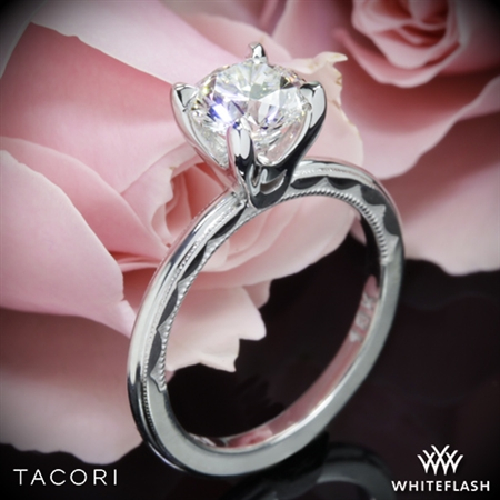 Tacori 40-1.5RD Sculpted Crescent Millgrain Solitaire Engagement Ring