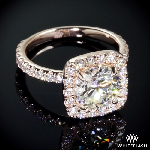 Custom French Set Pave Diamond Engagement Ring