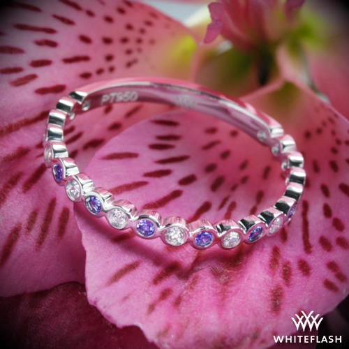 Valoria Jazz Bezel Diamond and Sapphire Ring