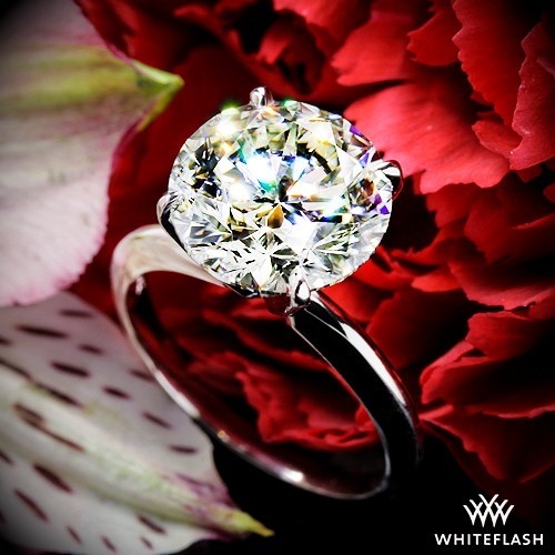 14k White Gold Classic 4 Prong Solitaire Engagement Ring