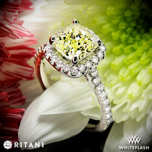 Ritani 1RZ1321 French-Set Halo Diamond Engagement Ring