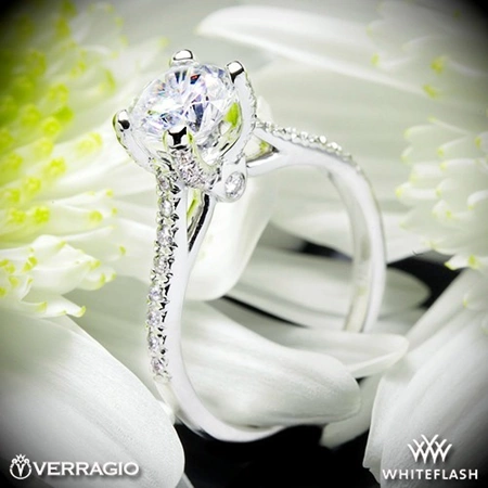 Verragio ENG-0371 4 Prong Petite Pave Diamond Engagement Ring