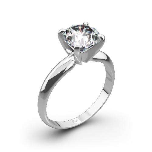 Heavy 4 Prong Solitaire Engagement Ring
