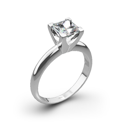 Classic 4 Prong Solitaire Engagement Ring for Princess