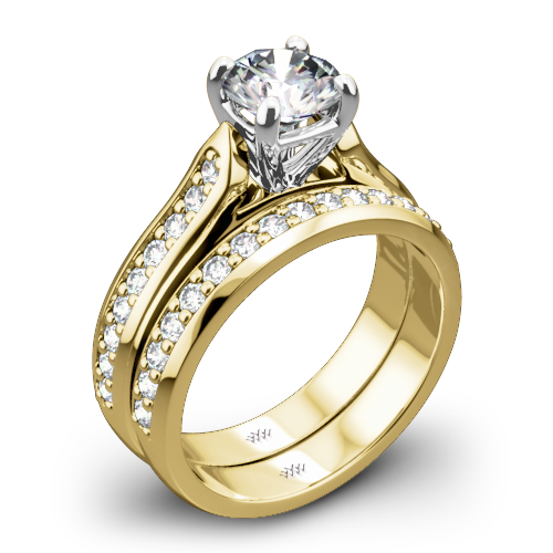 Cathedral Pave Diamond Wedding Set | 3711