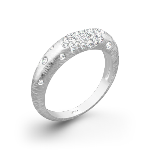 Champagne Pave Diamond Right Hand Ring