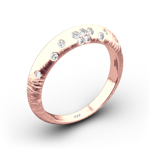 Champagne Reflections Knife-Edge Diamond Wedding Ring