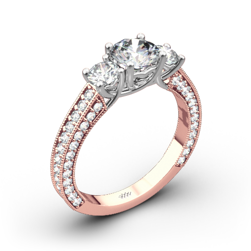 Coeur de Clara Ashley Three Stone Engagement Ring