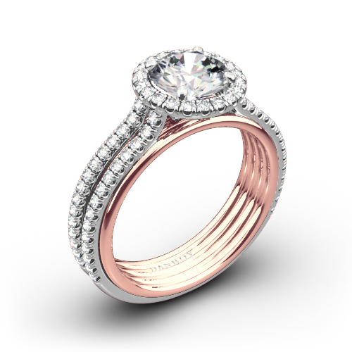 Danhov UE103 Unito Diamond Two-Tone Engagement Ring