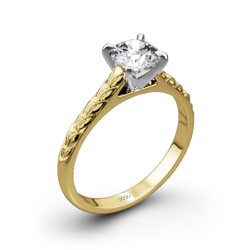 Engraved Cathedral Solitaire Engagement Ring