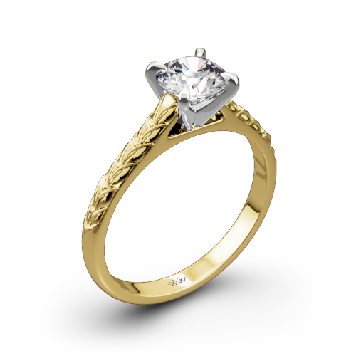 Engraved solitaire engagement ring sale