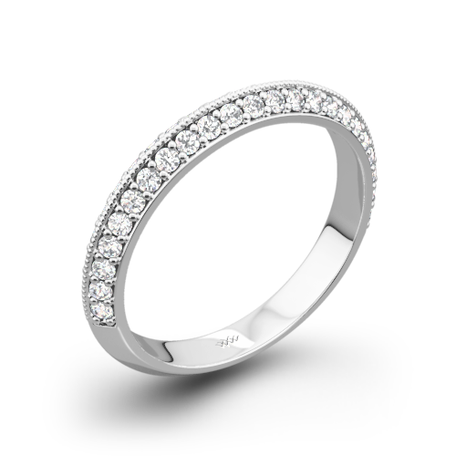 Knife-Edge Pave Diamond Wedding Ring