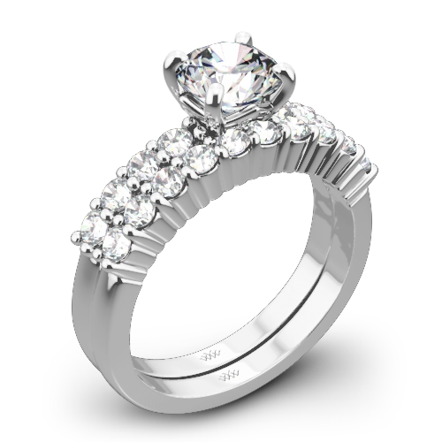 Legato Shared Prong Diamond Wedding Set