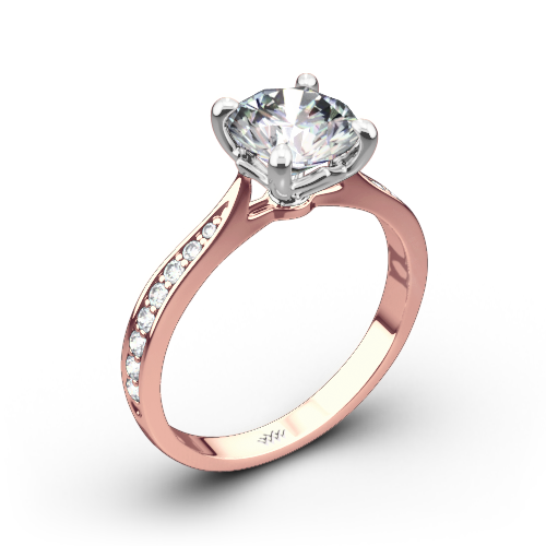 Legato Sleek Line Pave Diamond Engagement Ring