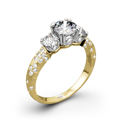 Champagne Petite Three Stone Engagement Ring