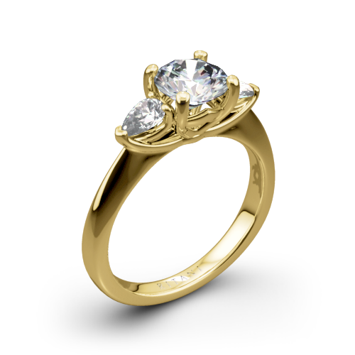 Ritani 1RZ1010P Three Stone Engagement Ring with Pear-Cut Diamonds