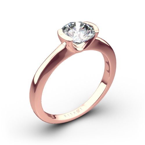 Ritani 1RZ1065 Semi Bezel-Set Solitaire Engagement Ring