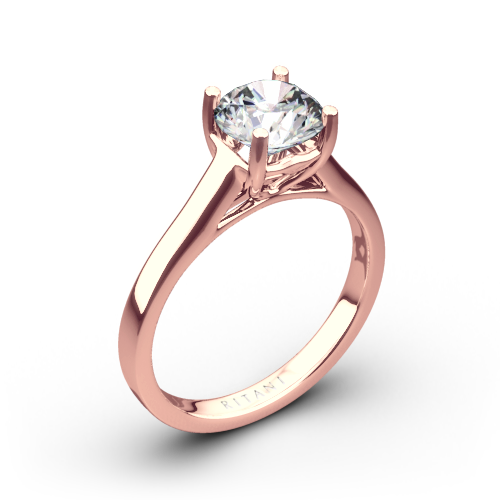 Ritani 1RZ1178 Diamond Tulip Cathedral Solitaire Engagement Ring