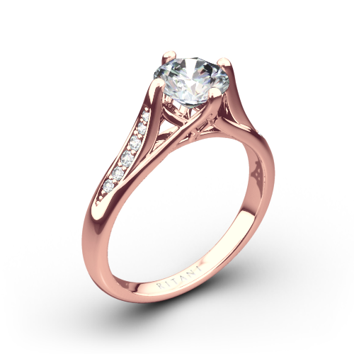 Ritani 1RZ1379 Vintage Tulip Diamond Engagement Ring