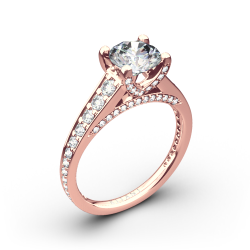 Ritani 1RZ2378 Tapered Pavé Diamond Engagement Ring