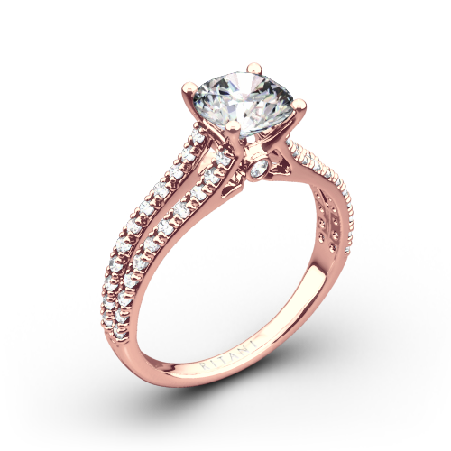 Ritani 1RZ2488 Double French-Set V Diamond Engagement Ring