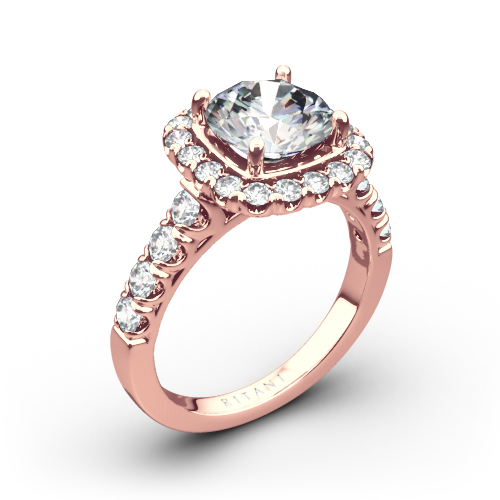 Ritani 1RZ2817 Masterwork Cushion Halo Diamond Engagement Ring