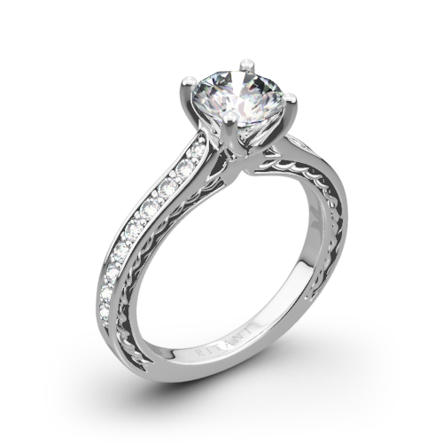 Ritani 1RZ2830 Micropavé Braided Diamond Engagement Ring