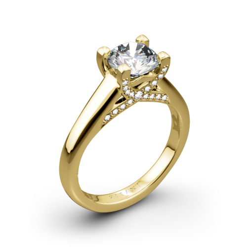 Ritani 1RZ3245 Pavé Tulip Solitaire Engagement Ring