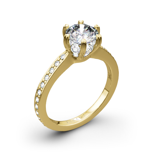 Ritani 1RZ3268 6 Prong Micropavé Diamond Engagement Ring