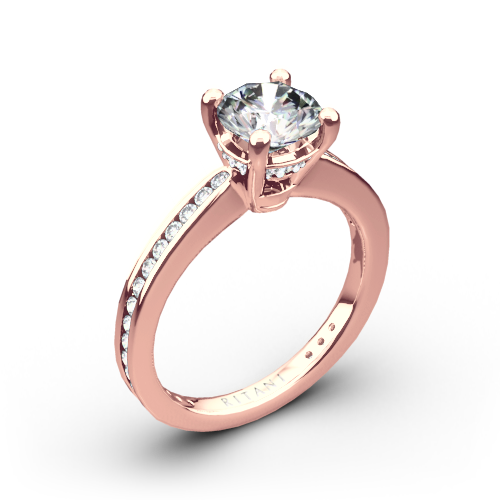 Ritani 1RZ3447 Tapered Channel-Set Diamond Engagement Ring