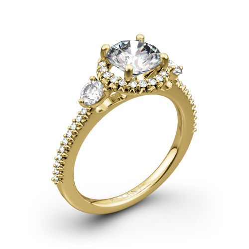 Ritani 1RZ3701 Halo Three Stone Engagement Ring