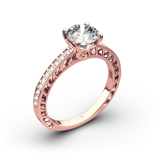Ritani 1RZ4170 Lattice Micropavé Diamond Engagement Ring