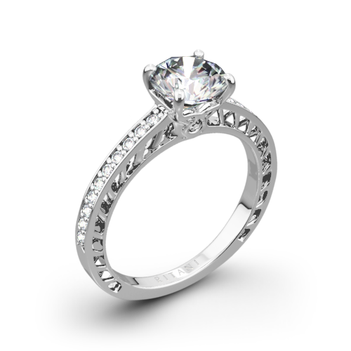 Ritani 1RZ4170 Lattice Micropavé Diamond Engagement Ring