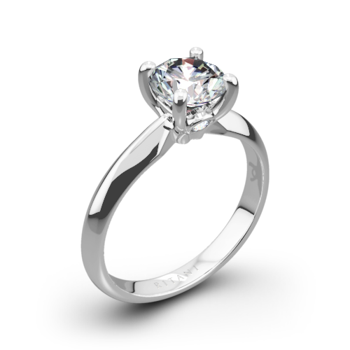 Ritani 1RZ7264 Knife-Edge Surprise Diamonds Solitaire Engagement Ring