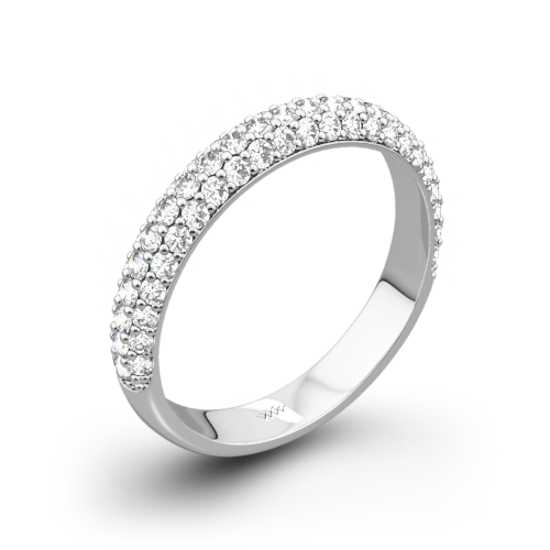 Valoria Rounded Pave Diamond Wedding Ring