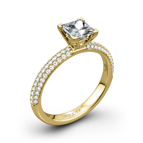 Simon G. LP1935-D Delicate Diamond Engagement Ring for Princess