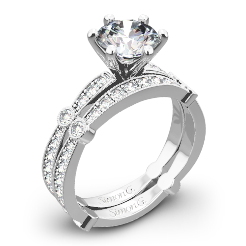 Simon G. MR1546 Delicate Diamond Wedding Set