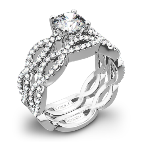 Simon G. MR1596 Fabled Diamond Wedding Set
