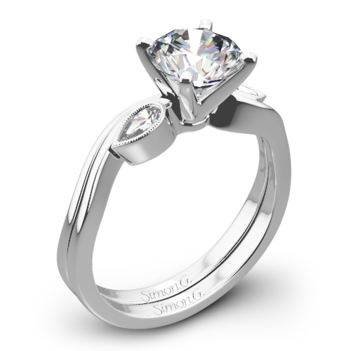 Simon G. MR2342 Dutchess Three Stone Wedding Set