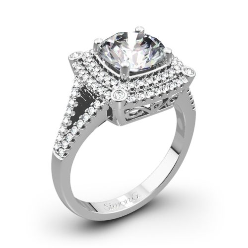 Simon G. MR2378-A Passion Double Halo Diamond Engagement Ring