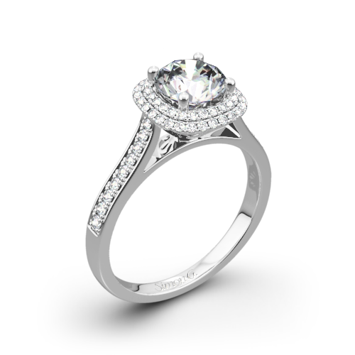 Simon G. MR2395 Passion Halo Diamond Engagement Ring