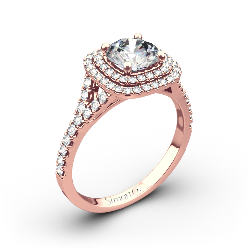 Simon G. MR2459 Passion Halo Diamond Engagement Ring