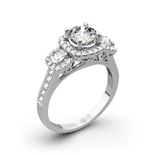 Simon G. NR464 Passion Three Stone Engagement Ring