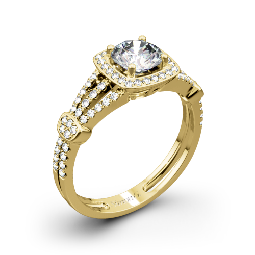 Simon G. TR418-D Delicate Halo Diamond Engagement Ring